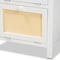 Baxton Studio Sariah Mid-Century White Finished Wood and Rattan 2-Door Nightstand 199-12330-ZORO - alternate 6